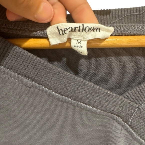 HEARTLOOM grey wrap-look boxy sweatshirt - size M - Picture 2 of 3